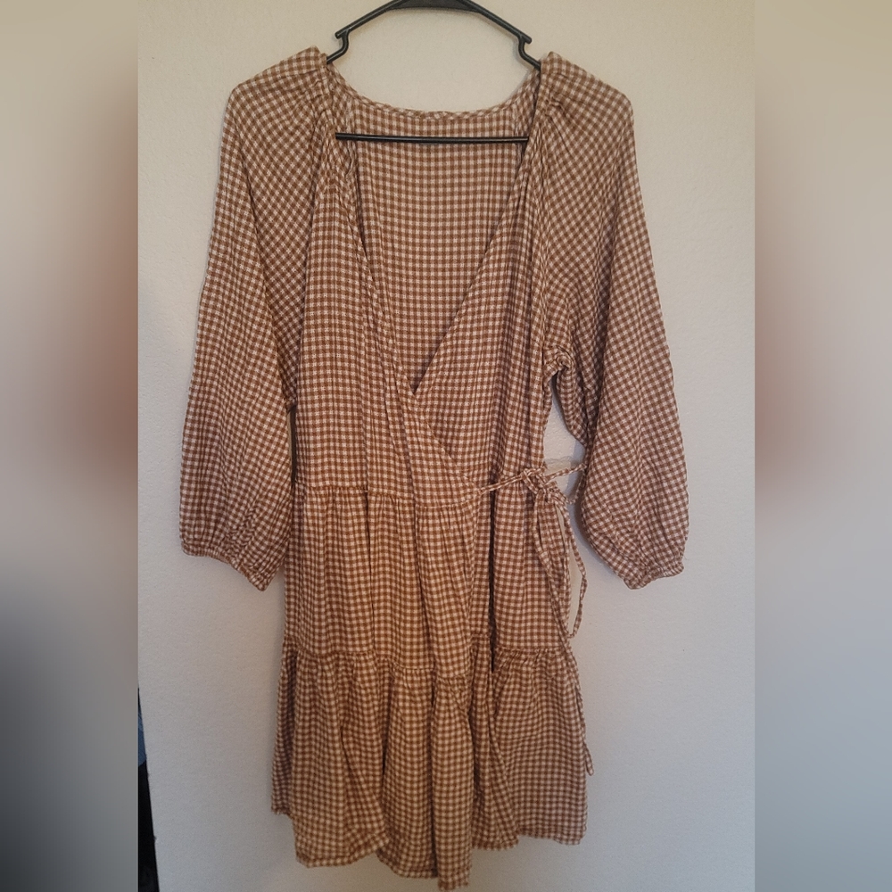 Madewell gingham wrap dress